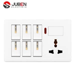 6 GANG SWITCH MF SOCKET AND INDICATOR WITH DIMMER PROVISION