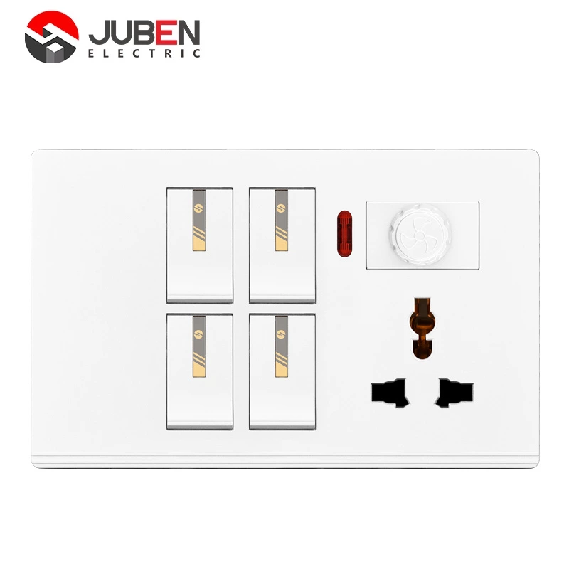 4 GANG SWITCH MFSOCKET AND INDICATOR WITH DIMMER