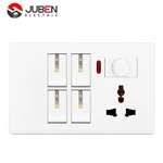4 GANG SWITCH MFSOCKET AND INDICATOR WITH DIMMER