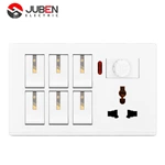 6 GANG SWITCH MFSOCKET AND INDICATOR WITH DIMMER