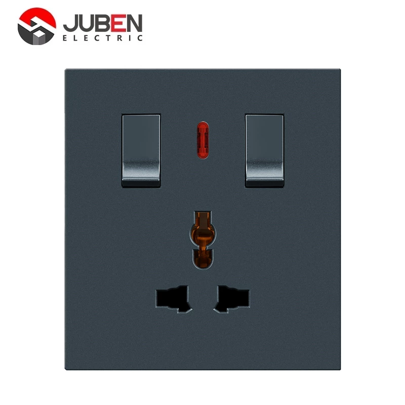 2 GANG MF SOCKET WITH INDICATOR