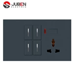 4 GANG SWITCH MF SOCKET AND INDICATOR WITH DIMMER PROVISION