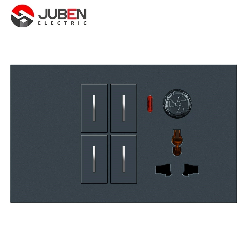 4 GANG SWITCH MFSOCKET AND INDICATOR WITH DIMMER