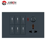 6 GANG SWITCH MFSOCKET AND INDICATOR WITH DIMMER
