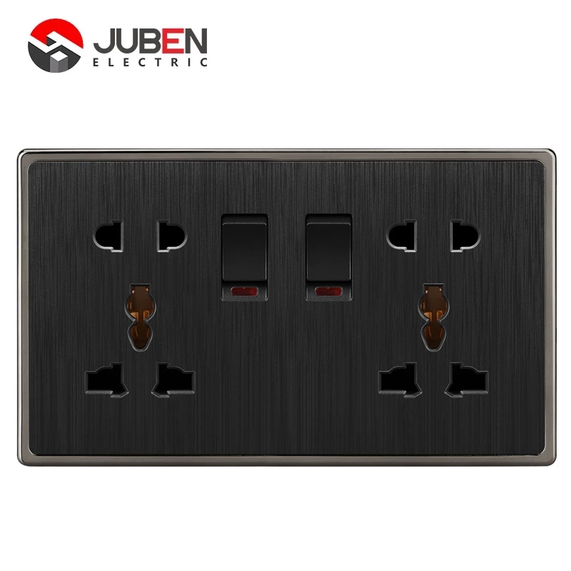 DOUBLE 5PIN MULTI SWITCHED SOCKET WITH LIGHT