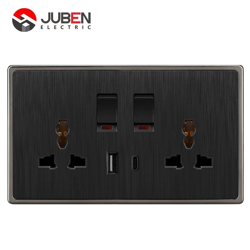 DOUBLE 13A MULTI SWITCHED SOCKET C PORT USB WITH LIGHT