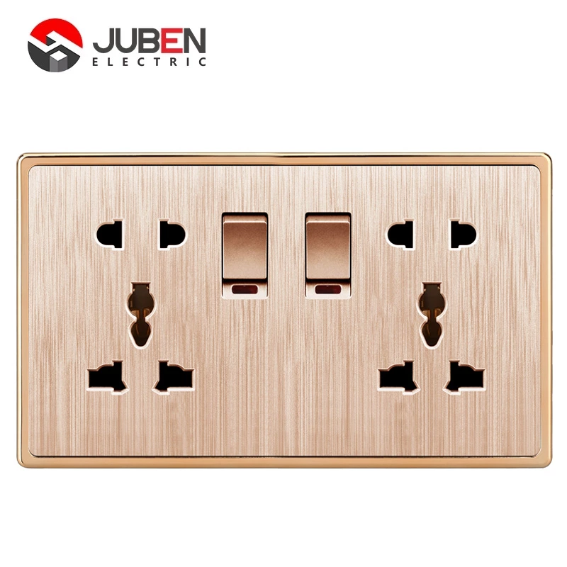 DOUBLE 5PIN MULTI SWITCHED SOCKET WITH LIGHT