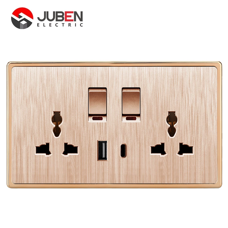 DOUBLE 13A MULTI SWITCHED SOCKET C PORT USB WITH LIGHT