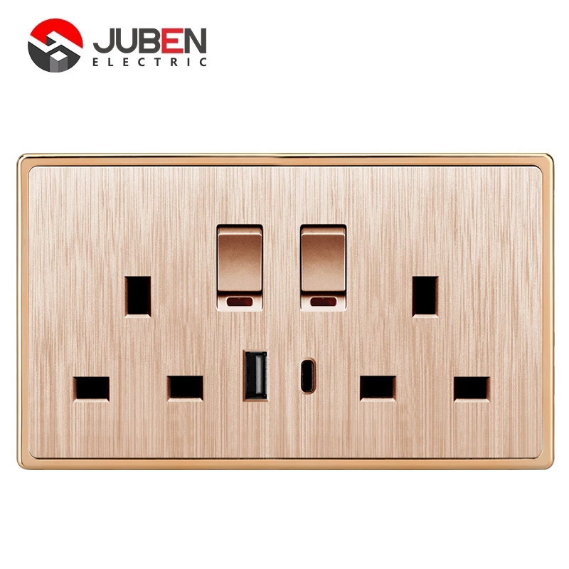DOUBLE 13A SWITCHED SOCKET C PORT USB WITH LIGHT