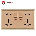 DOUBLE 5PIN MULTI SWITCHED SOCKET WITH LIGHT