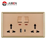 DOUBLE 13A MULTI SWITCHED SOCKET C PORT USB WITH LIGHT