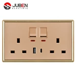 DOUBLE 13A SWITCHED SOCKET C PORT USB WITH LIGHT