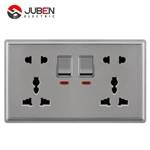 DOUBLE 5PIN MULTI SWITCHED SOCKET WITH LIGHT