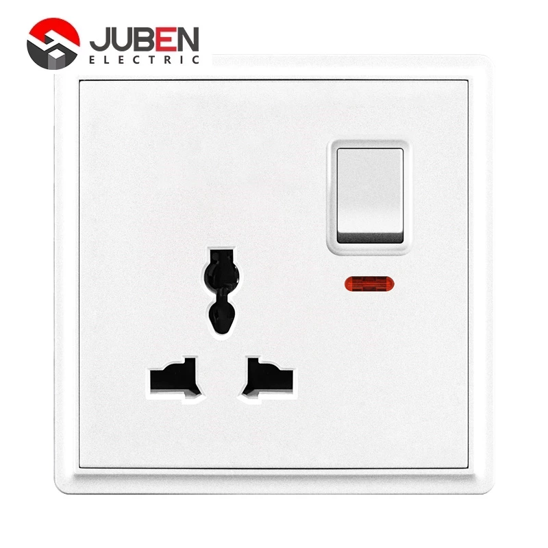 SINGLE 13A MULTI SWITCHED SOCKET WITH LIGHT