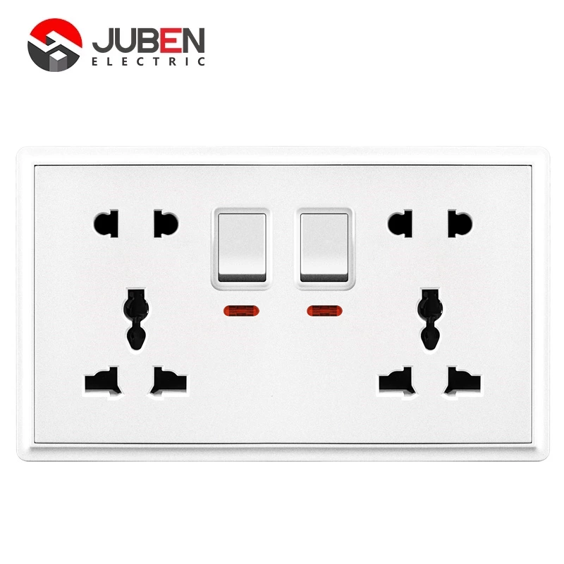 DOUBLE 5PIN MULTI SWITCHED SOCKET WITH LIGHT