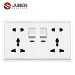 DOUBLE 5PIN MULTI SWITCHED SOCKET WITH LIGHT