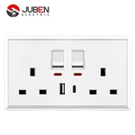 DOUBLE 13A SWITCHED SOCKET C PORT USB WITH LIGHT