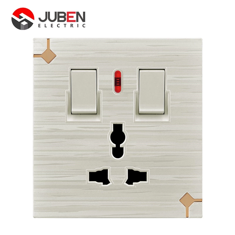 2 GANG MF SOCKET WITH INDICATOR