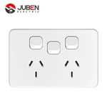 10A HORIZONTAL DOUBLE POWER POINTS WITH EXTRA SWITCH