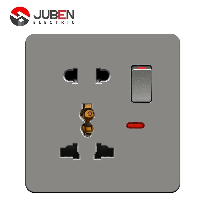 SINGLE 5PIN MULTI SWITCHED SOCKET WITH LIGHT