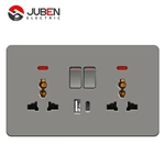 DOUBLE 13A MULTI SWITCHED SOCKET + C PORT USB WITH LIGHT