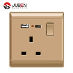 SINGLE 13A SWITCHED SOCKET + C PORT USB WITH LIGHT