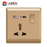 SINGLE 13A MLILTI SWITCHED SOCKET + C PORT USB WITH LIGHT