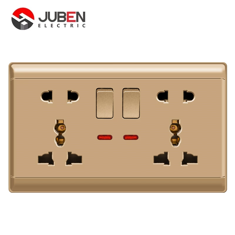 DOUBLE 5PIN MULTI SWITCHED SOCKET WITH LIGHT