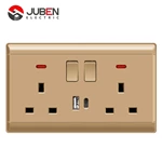 DOUBLE 13A SWITCHED SOCKET + C PORT USB WITH LIGHT
